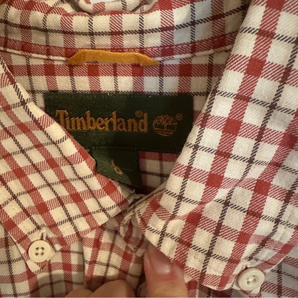 Timberland checkered button down long sleeve causal dress down shirt men L - Picture 8 of 8